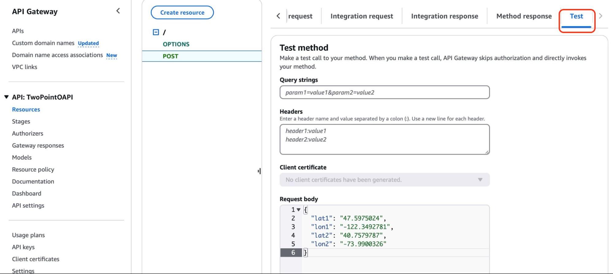 api gateway test